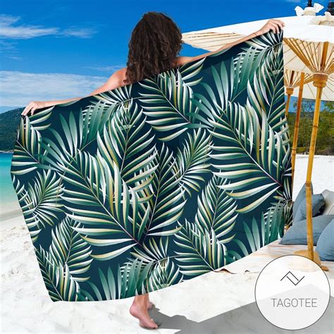 Great Sun Spot Tropical Palm Leaves Hower Curtain Sarong Womens