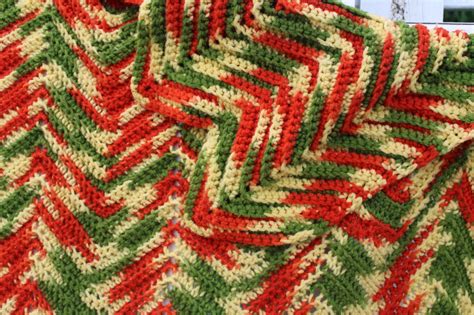 Huge Crochet Afghan Bedspread Hippie Vintage Indian Blanket Southwest