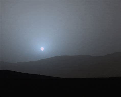A Gorgeous Blue Sunset On Mars