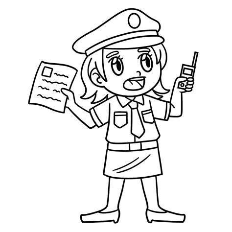 Police Woman Coloring Pages