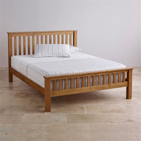 Rustic Double Bed In Solid Oak Original Rustic Oak Furnitureland