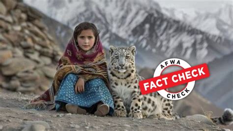 Fact Check: Surreal photo of Pakistani girl with her snow leopard pet