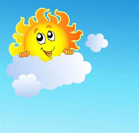 Dibujos Animados Sol Celebración Nube Vector Gráfico Vectorial