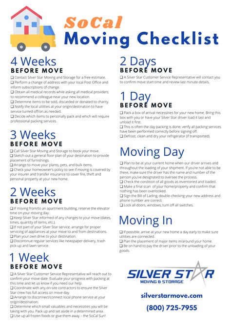 Moving Checklist Ultimate Guide Silver Star Moving Storage