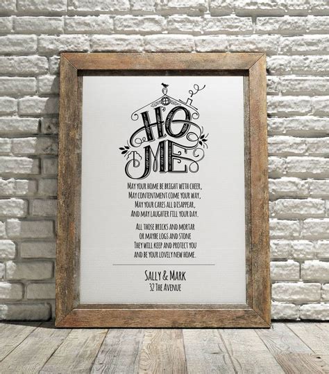 Personalised New Home Poem Tprint Free Postage Etsy New Home