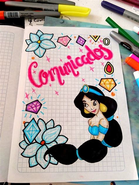 Carátula Marco Portada Borde Para Cuaderno De Comunicados De Disney
