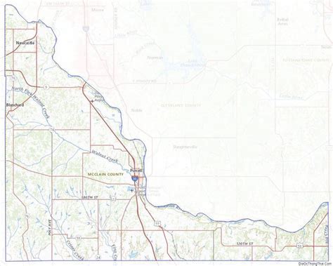 Topographic Map Of Mcclain County Oklahoma Oklahoma