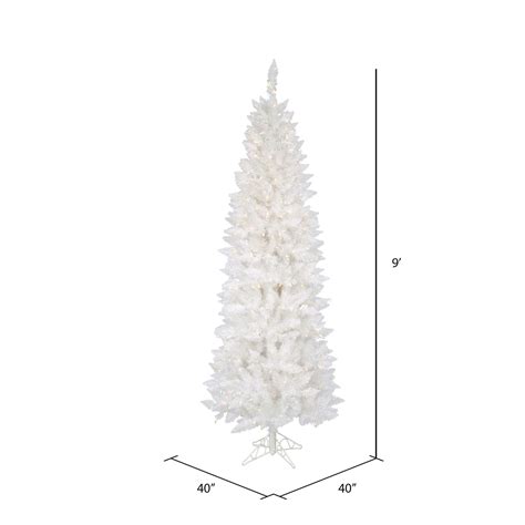 Vickerman 9 Sparkle White Spruce Pencil Artificial Christmas Tree