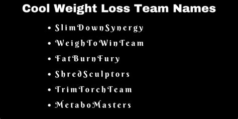 750 Weight Loss Team Names Ideas To Get Inspired