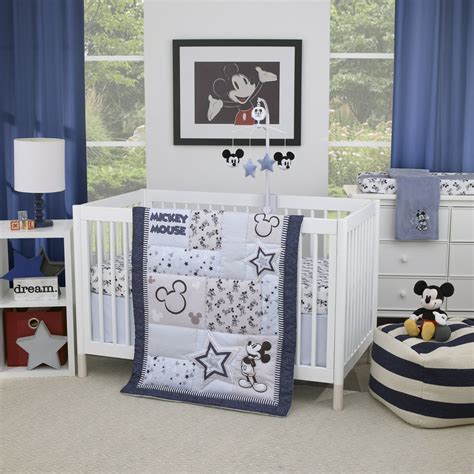 Disney Mickey Mouse 3 Piece Crib Bedding Set Crib Blue Timeless