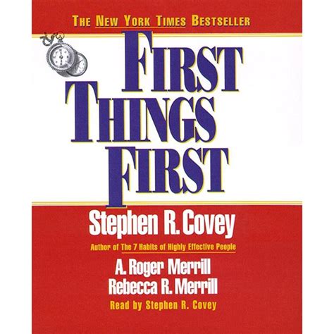 First Things First Audiobook Written By Stephen R Covey