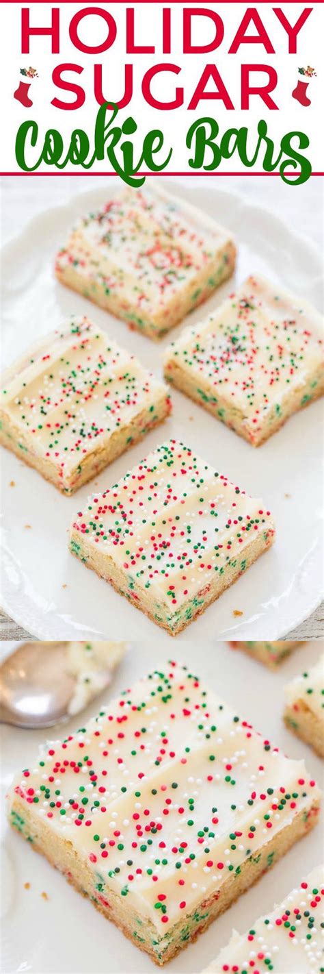 Holiday Sugar Cookie Bars With Cream Cheese Frosting Sugar Cookies In