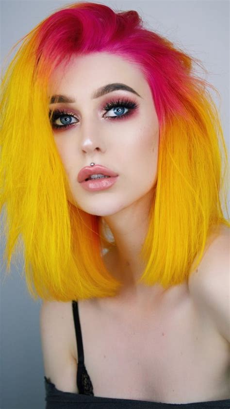 Breathtaking Red Yellow Bold Hair Color Spring Hair Color Hair Styles Hair Color Orange