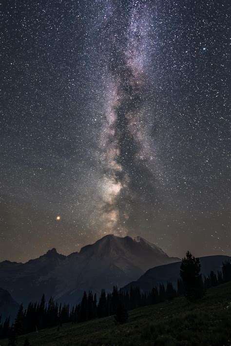 Milky Way Over Mount Rainier 3647×5470 Wallpaperable