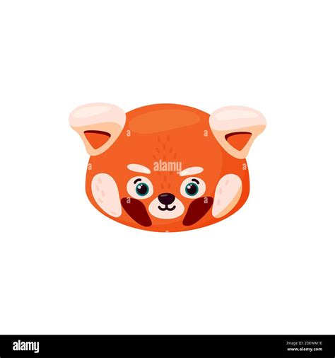 Red Panda Head As Emoji Cute Smiling Expression Vector Illustration