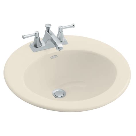 Kohler Radiant Almond Cast Iron Drop In Round Bathroom Sink With
