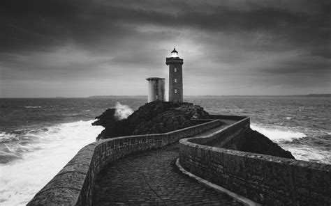 Lighthouse Coast Black And White Wallpapers Wallpaper Cave