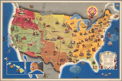 Standard School Broadcast Pictorial Music Map Of The United States