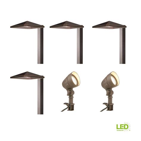 Hampton Bay Low Voltage Bronze Outdoor Integrated Led Landscape Light