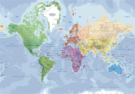 The Natural World Physical Map Mural World Map Wallpa
