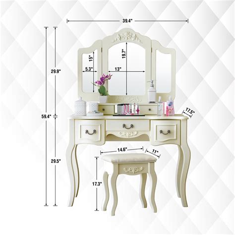 Fineboard Fineboard Vanity Set Beauty Station Makeup Table And Wooden