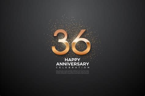 Premium Vector 36th Anniversary With Shiny Numbers