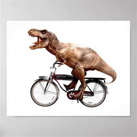 Trex Riding Bike Poster
