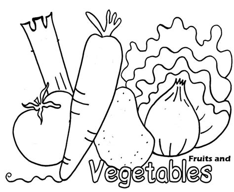 Coloring Pages Of Fresh Fruit and Vegetables | Team colors