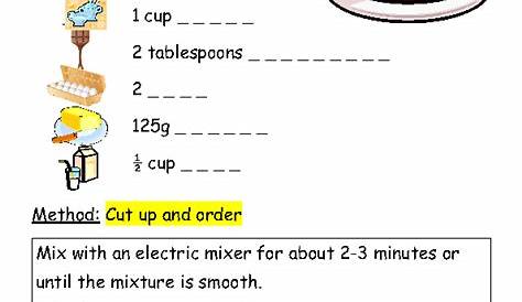 How To Read A Recipe Worksheet Answers - Maryann Kirby's Reading Worksheets