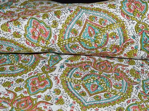 Vegetable Dye Cotton Fabric Block Printed By Indianlacesandfabric