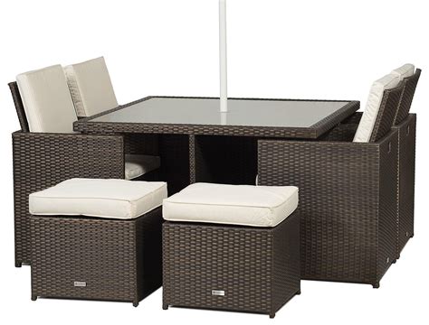 Giardino Rattan Garden Furniture 4 Seat Cube Dining Set