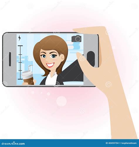 cartoon cute girl take selfie photo stock vector illustration of happy post 40459704