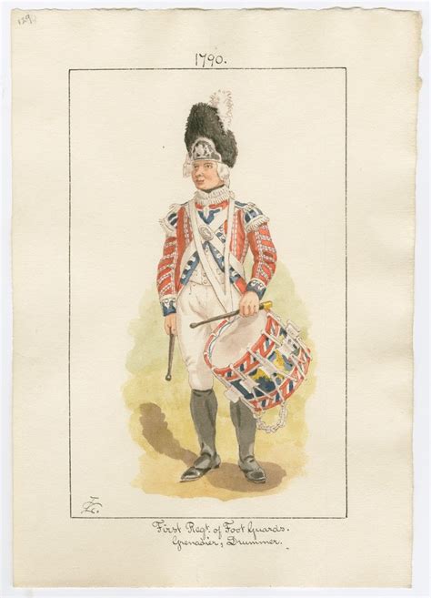 British First Regiment Of Foot Guards Grenadier Drummer 1790 By