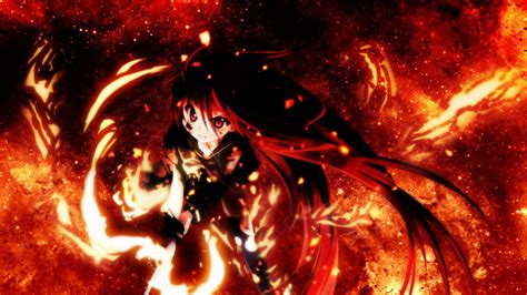 Fondos De Pantalla Pelo Largo Anime Chicas Anime Fuego Ojos Rojos