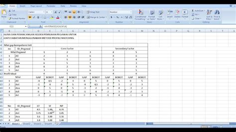 Pencarian Manual Metode Profil Matching Dengan Excel YouTube