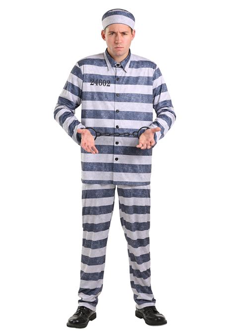 Plus Size Vintage Prisoner Costume For Men