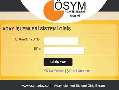 Yöntemlerinden sizin için uygun olan bir tanesini kullanarak sisteme giriş yapmış olmanız gerekmektedir. ÖSYM Aday İşlemleri Girişi Nasıl Yapılır? | Aday Giriş ...