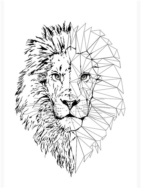 Geometric Lion Poster By Vegaplc Redbubble