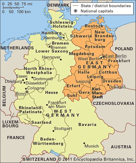 West Germany And East Germany Map