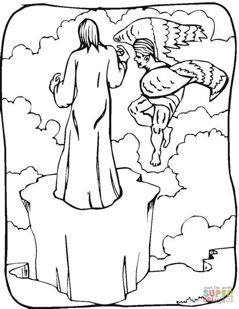 Learning Kids Blog Temptation Of Jesus Coloring Page Indonesia Jesus