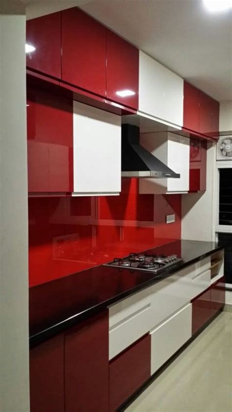 Awesome Modular Kitchen Design Red And