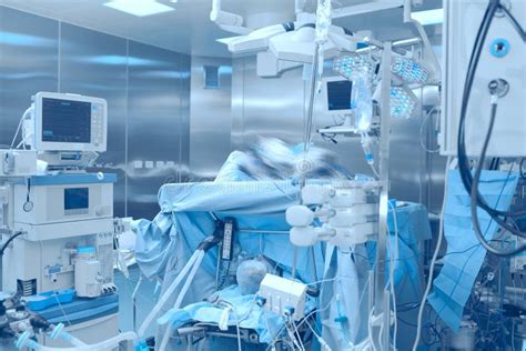Operating Room With Equipment In Hospital Stock Image Image Of