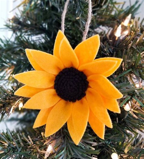 Felt Sunflower Christmas Ornament Felt Flower Ornament Flower