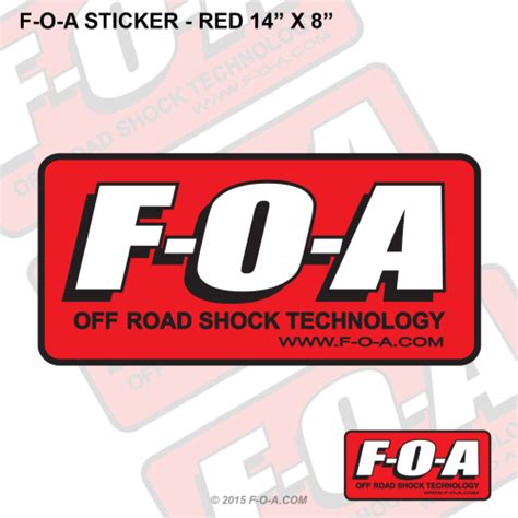 F O A Sticker Red 14 Inch X 8 Inch F O A First Over All Off Road