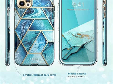 I Blason Cosmo Slim Designer Case Ocean Blue Marble For Iphone 14 Pro