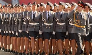 russia victory day female police cadets among 20 000 on parade daily mail online