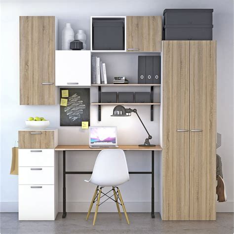 Idées de décoration de maison. Bureau SPACEO Home décor chêne, Bureau Leroy Merlin ...