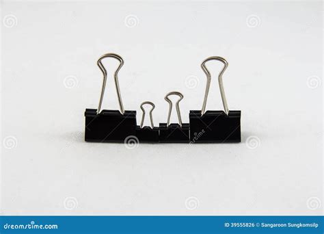 Black Paper Clip Stock Photo Image Of Metal Background 39555826