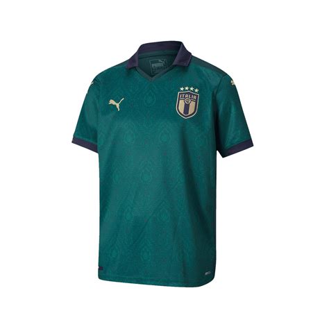 Das auswärts trikot italien ist in klassischem weiß gehalten. Puma Italien Kinder 3rd Trikot EM 2020 dunkelgrün/gold - Fussball Shop