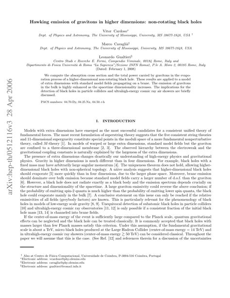 Pdf Hawking Emission Of Gravitons In Higher Dimensions Non Rotating